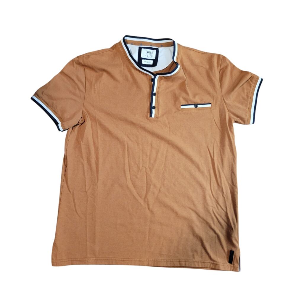 Twice Stay Present Brown Boys Short Sleeve Pollo Shirt Size XL